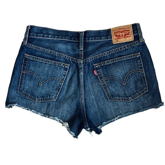 Levi’s Women’s 501 Sz 29 Cherry Embroidered Cutoff Denim Shorts - Picture 8 of 12